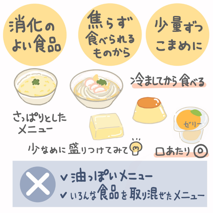 吐き気・嘔吐があるときの食事の工夫