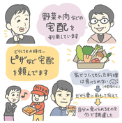食材の宅配やコンビニをうまく利用しました