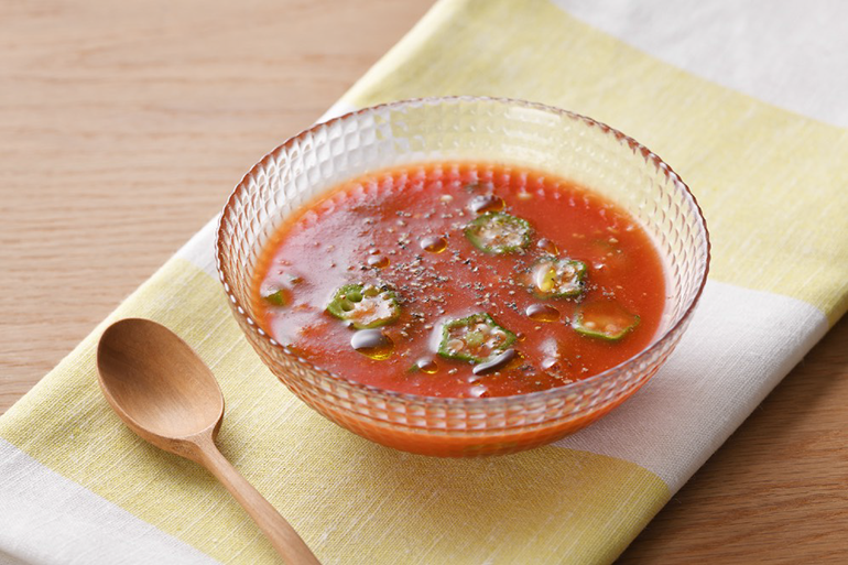 トマトジュースでカンタン冷製スープ