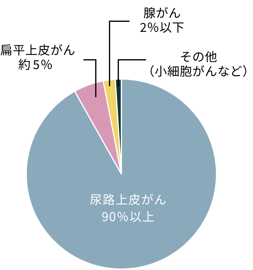 膀胱がんの組織分類と割合