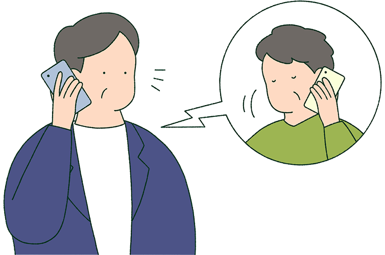 画像 電話する患者さん