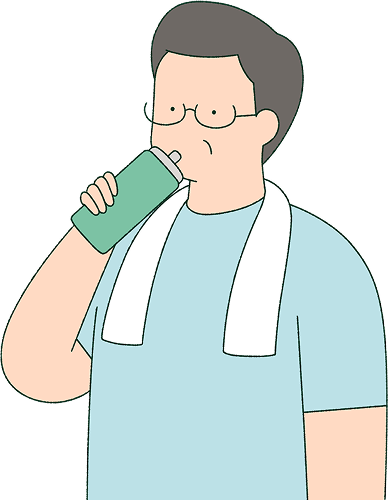 画像 水を飲む男性