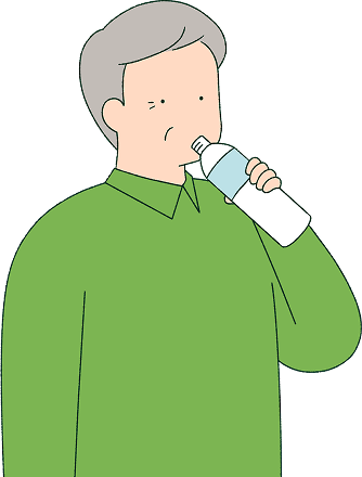 画像 水を飲む男性