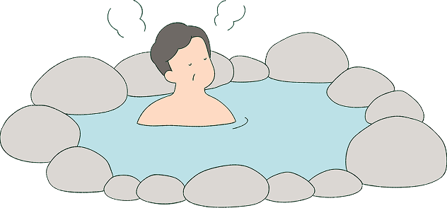 画像 温泉に入るCさん