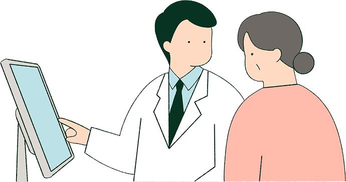 画像 医師と話すEさん