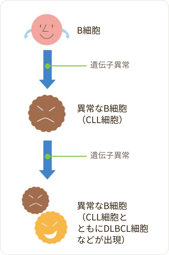 画像 さらなる遺伝子異常で、リヒター症候群が起こる