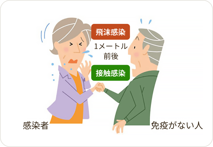 画像 いま問題になっている新型コロナウイルスは、飛沫と接触でうつるとされています