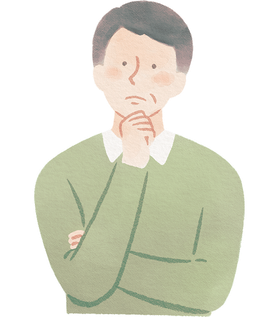 イラスト 悩む男性